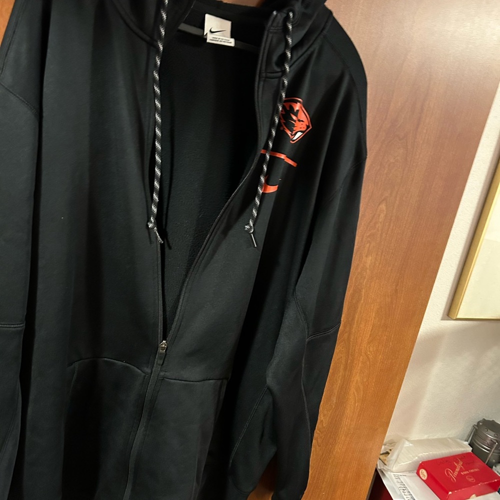 Nike Black Hoodie with Orange Emblem